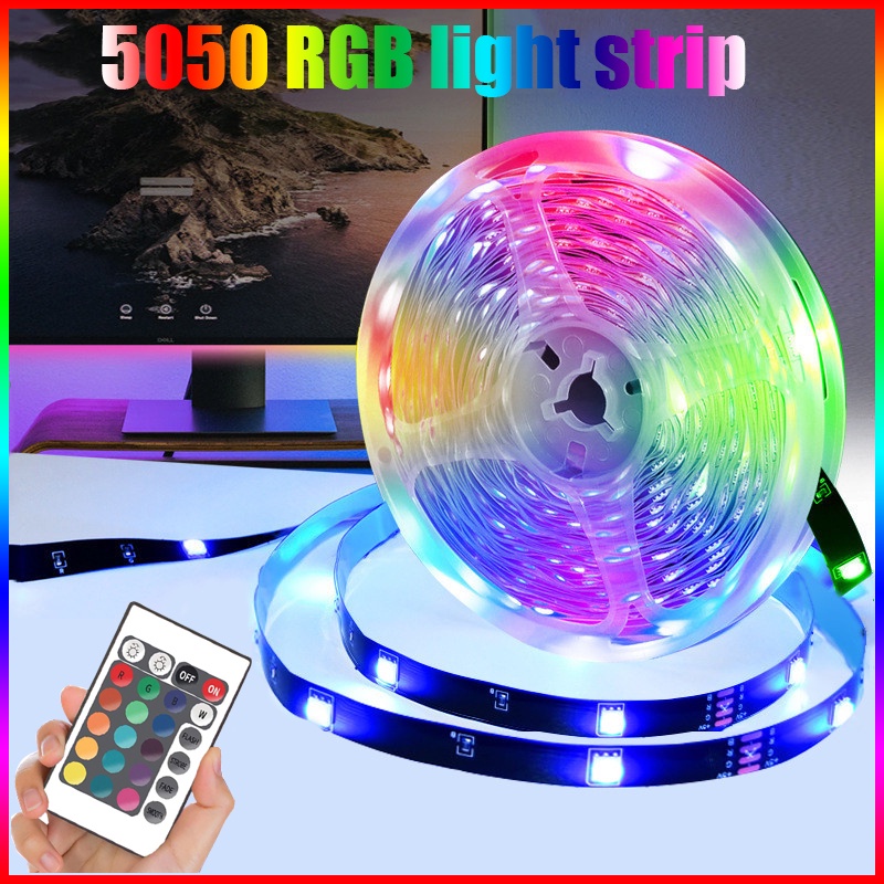 Thanh ánh sáng 5050RGB Thanh ánh sáng LED 5V 15 đèn mỗi đồng hồ Thanh ánh sáng thông minh RGB Bảng đen IP20 với hồng điều khiển ngoại 24 USB thích hợp cho trang trí trong nhà và ngoài trời Trang trí tự động