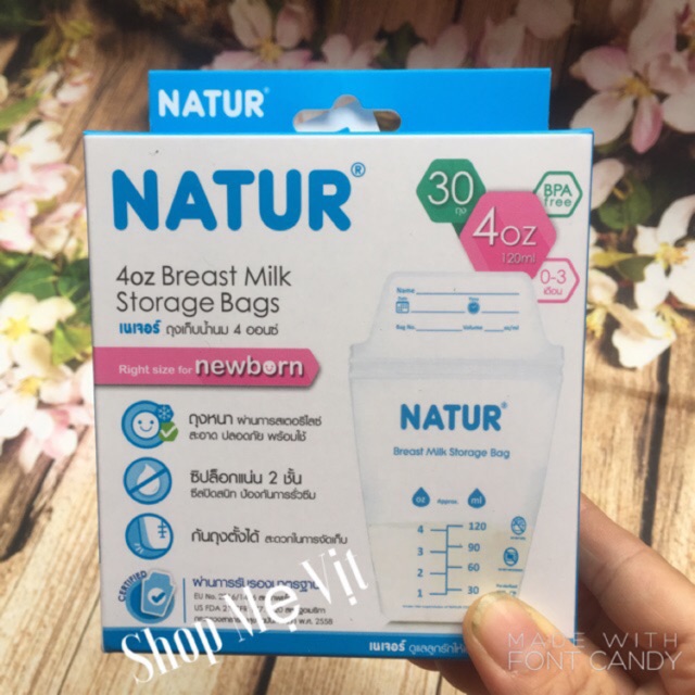 Túi trữ sữa Thái Lan Natur 120ml