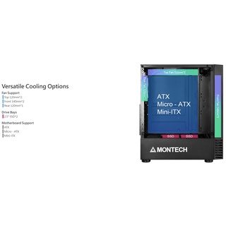 Vỏ Case MONTECH X2 MESH BLACK (TẶNG 3 FAN LED)