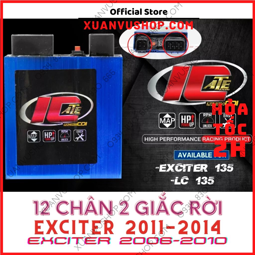 Ic độ ATE Racing mở tua 8 map dream wave fu neo wave a 110 galaxy elegant blade 110 sirius RC exciter 135 XUANVUSHOP