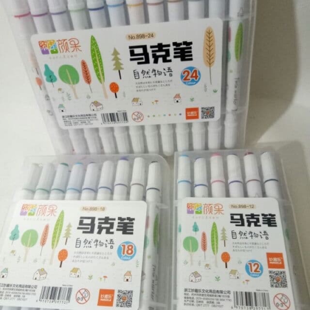 Màu dạ 2 đầu 12/18/24 màu