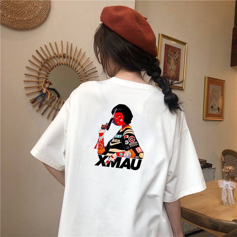 Áo thun tay lỡ nữ form rộng phong cách Nhật Bản form rộng vải dày mịn 2020T1850