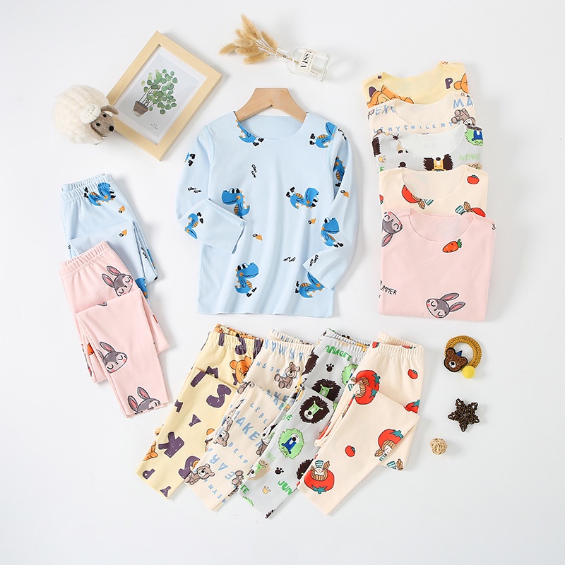 Bộ Đồ Lót Dài Tay Hai Mặt Không Đường May 90-160CM Thời Trang Cho Bé