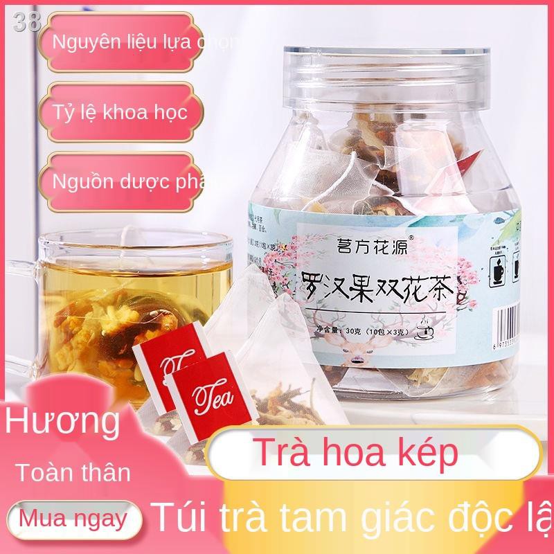 VTrà hoa kép Luo Han Guo, cúc bách nhật, bạc hà, kim ngân cam thảo, hoa, thanh bì, quả thảo mộc, tam thất