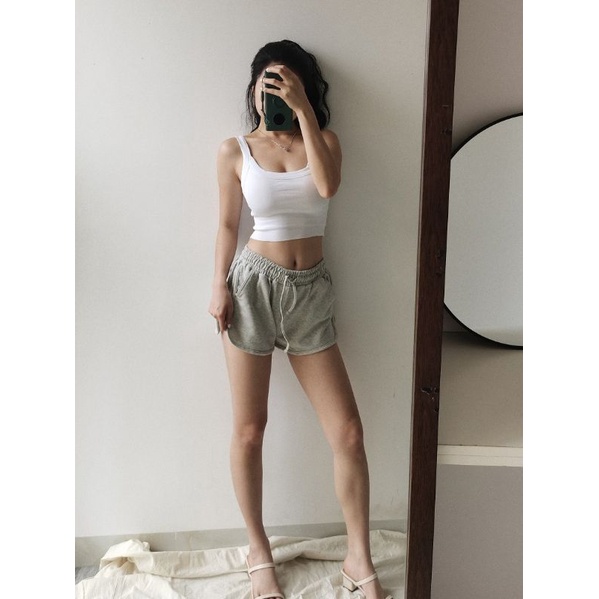 Quần đùi nữ CT xẻ bên đính dây - thun co giãn