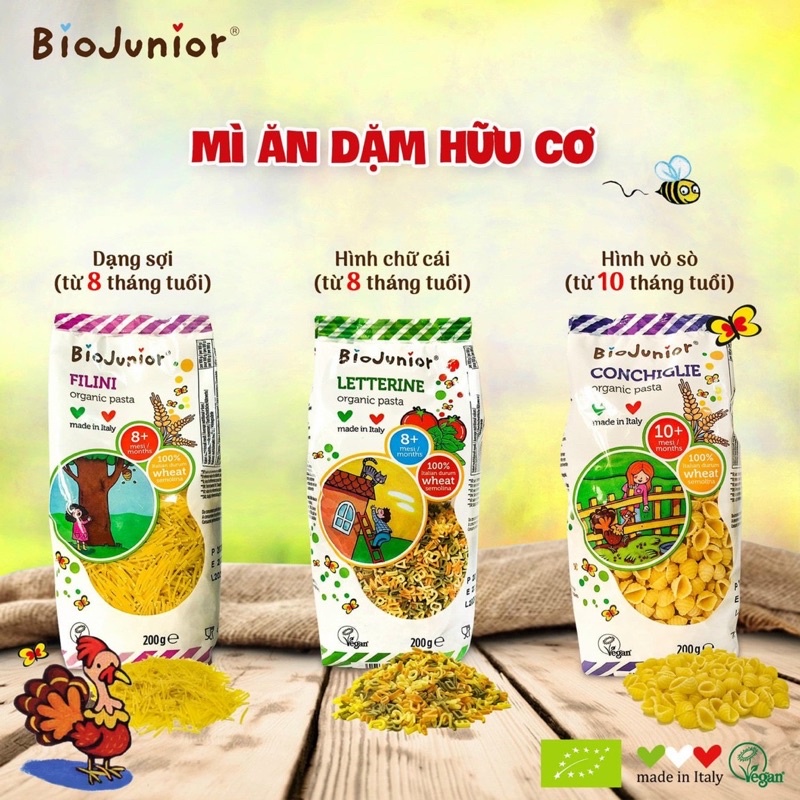 Nui hữu cơ đủ loại 200g cho bé