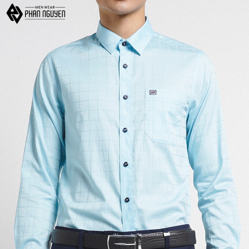 Áo sơ mi cotton dài tay nam Elegan Phan Nguyễn thoáng mát, hạn chế nhăn nhàu, thiết kế trẻ trung, hiện đại SMD.707