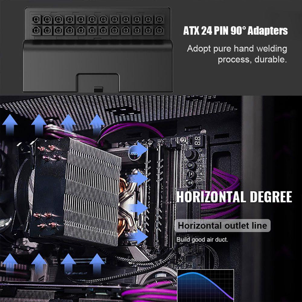 Đầu Nối Chuyển Đổi Nguồn Điện 1 ATX 24 Pin Sang 90 Độ