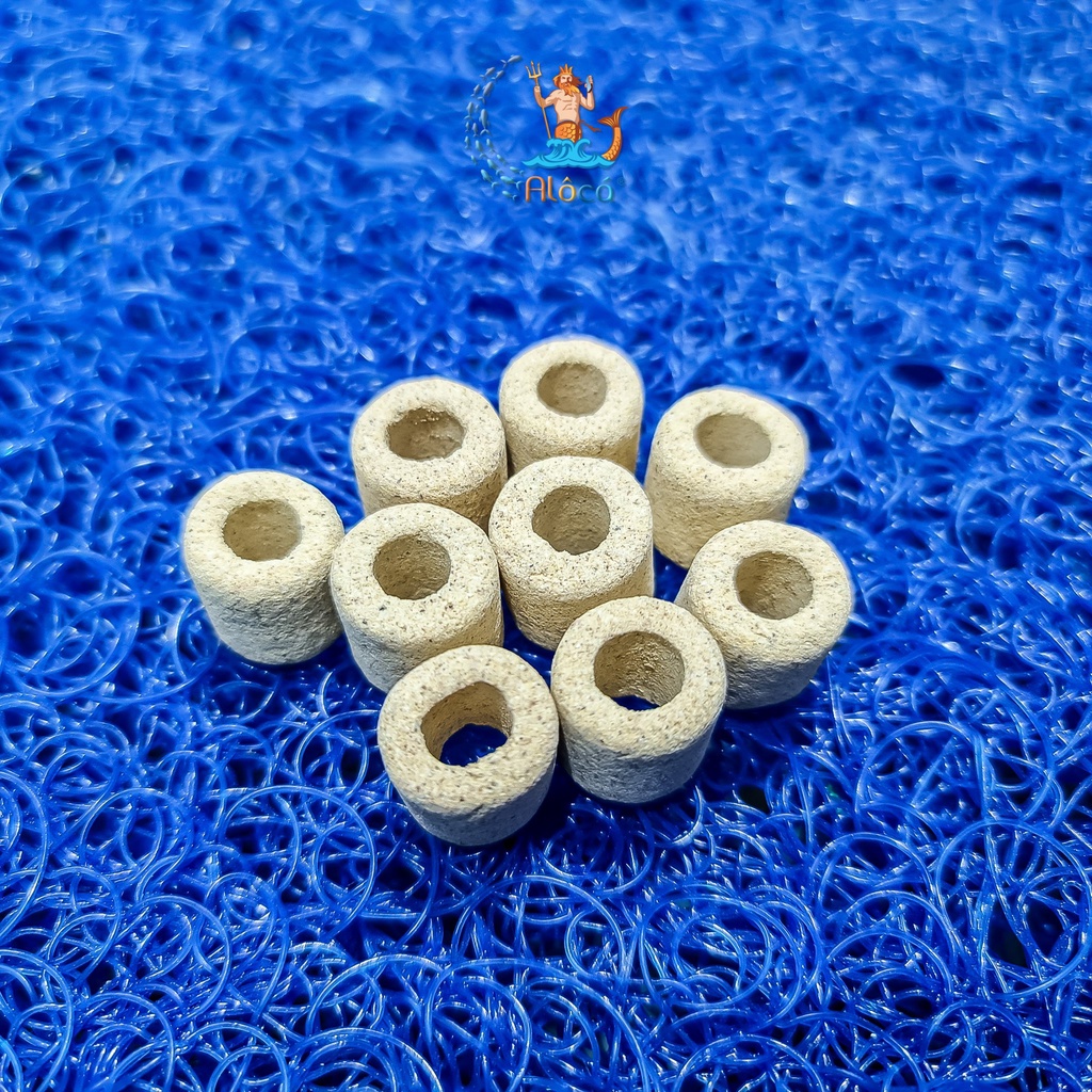Bao 100g, 500g vật liệu lọc xử lý nước bể cá cảnh sứ viên Yeben Round Bio Ring