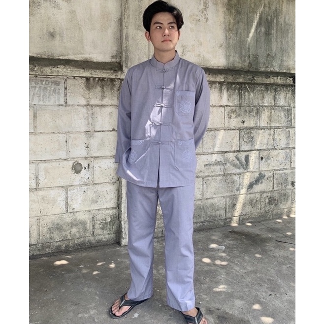 Đồ Lam Đi Chùa # Lãnh Tụ Thêu 3Túi# Nam # Đồ Bộ Nam # Quần Áo