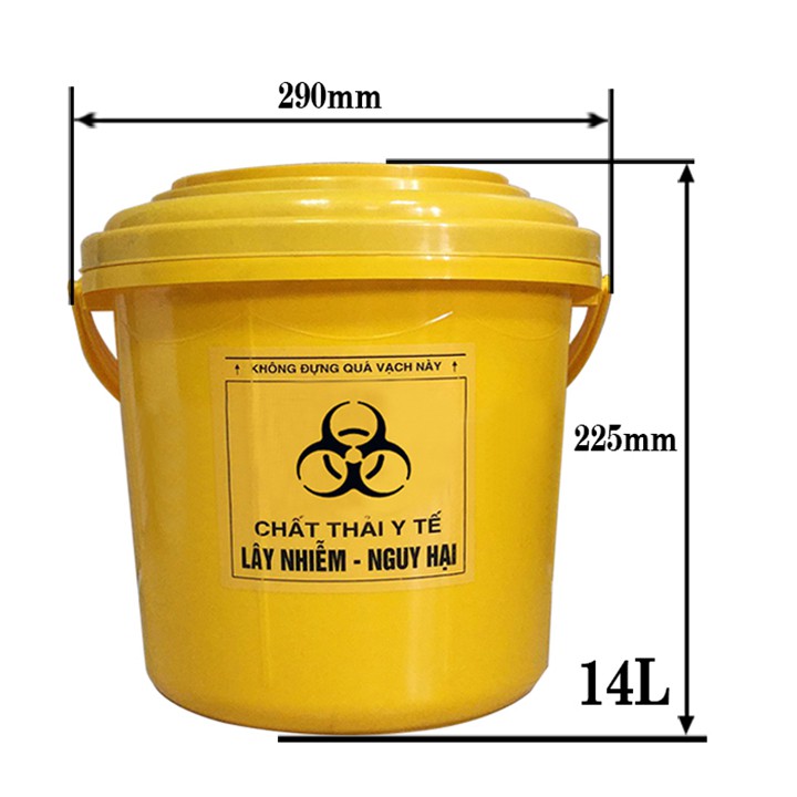 THÙNG RÁC NHỰA Y TẾ 14 LÍT NẮP XOAY