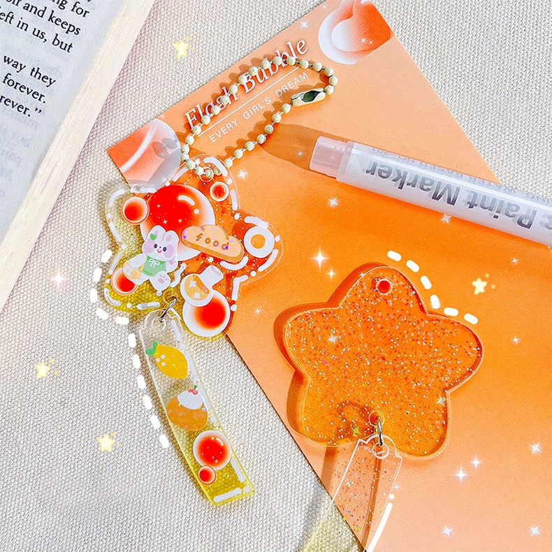 1 Móc Khóa Hình Chuông Gió Bằng Acrylic DIY