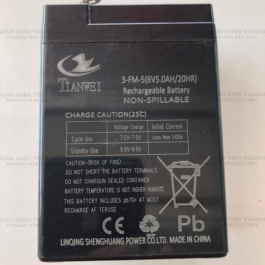 Acquy 6v4,5Ah-20Hr-Dành Cho Ô Tô Xe Máy Điện Trẻ Em