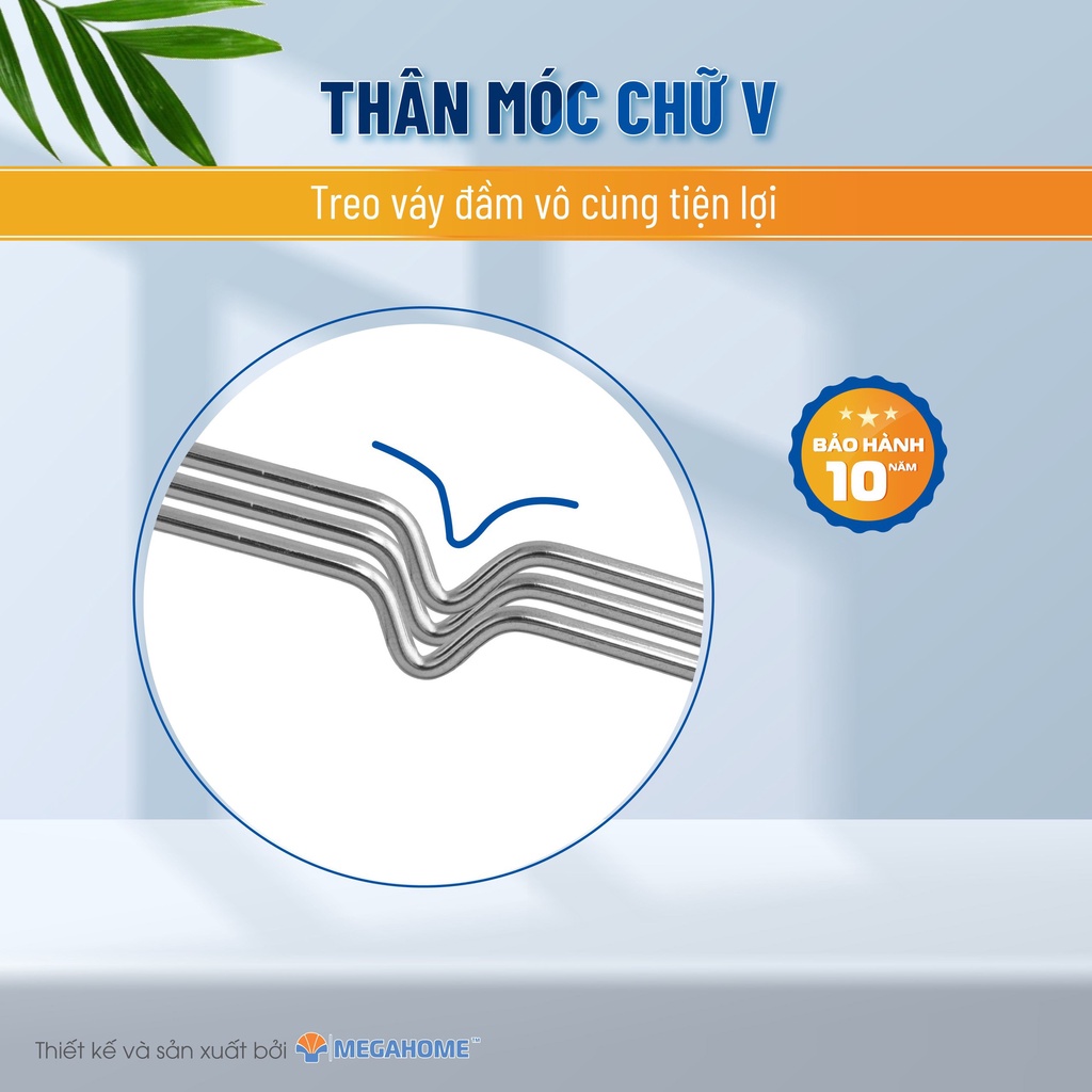 Combo 20 Móc inox Saigoncook dày dặn, Móc phơi quần áo