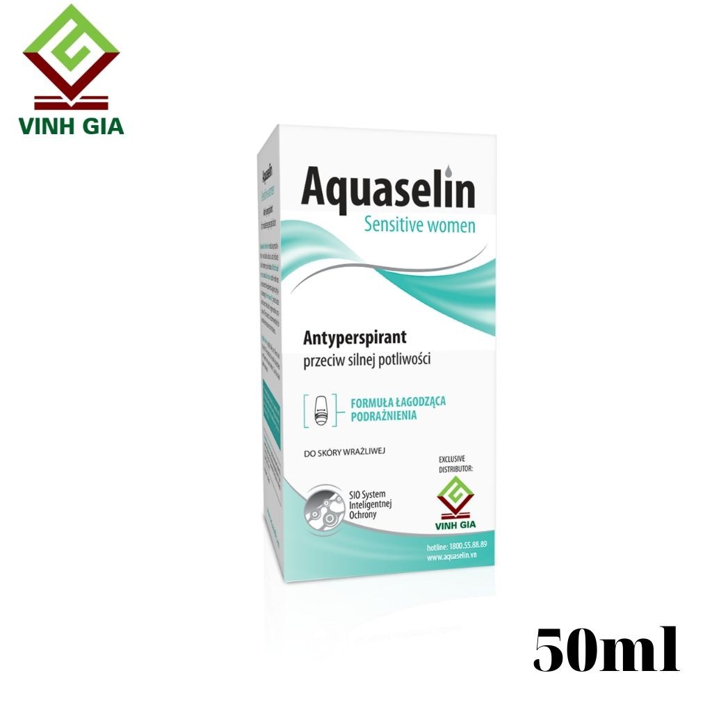 Lăn Khử Mùi AQUASELIN Sensitive Women Giữ Gìn Vệ Sinh, Khô Thoáng Dùng Cho Nữ Giới Bị Đổ Mồ Hôi Ít, Mùi Nhẹ 50ml