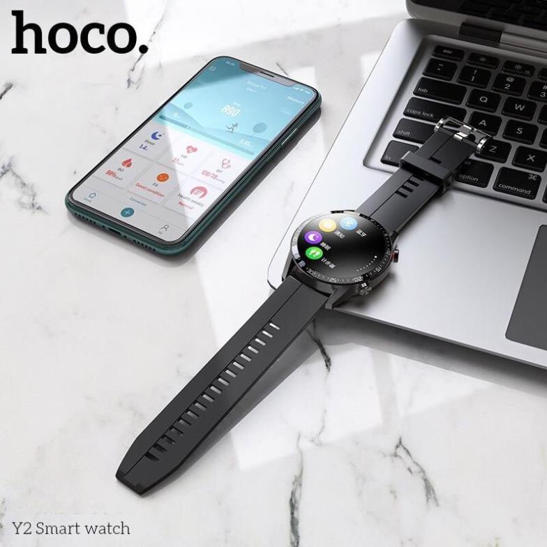 Đồng hồ thông minh Smart Watch hoco Y2 chống nước, Nghe gọi, thông báo, theo dõi sức khỏe, màn hình màu cảm ứng