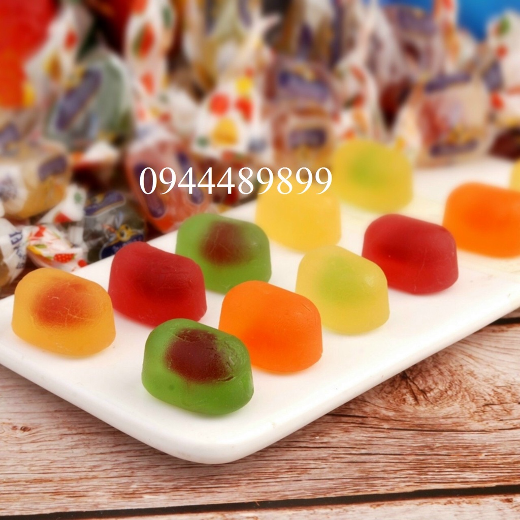 Kẹo Dẻo Trái Cây Có Nhân - Kẹo Chuồn Chuồn Slendy, Mềm Thơm Ngon Tuyệt Hương Vị Tự Nhiên, Gói 500g