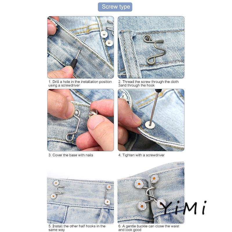 [mo] Thắt Lưng Không Cần Đóng Nút Có Thể Tháo Rời Với Nút Kim Loại Điều Chỉnh Được To Nhỏ