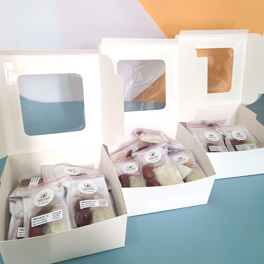 Hộp 10 gói yến sào tinh chế nhỏ nguyên chất - Yến Nhà