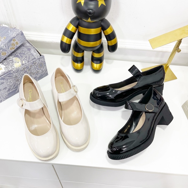 Giày Cao Gót Dior Dáng MaryJane Da Bóng Hàng Chuẩn Loại 1 Fullbox Bill