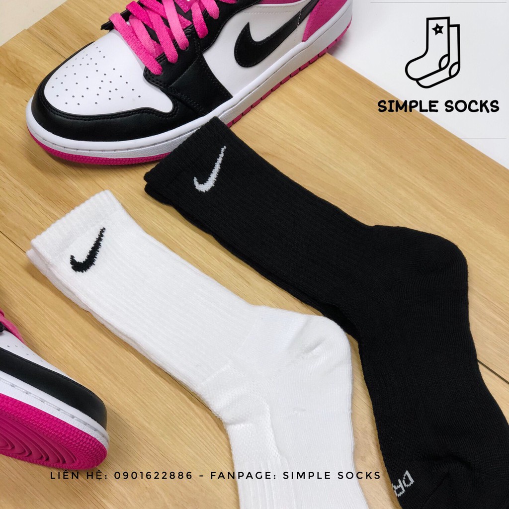 Vớ Nike Cổ Cao 💖FREESHIP💖 Tất Nam Nữ Unisex - Chất Dệt Kim Thể Thao Chống Hôi Chân