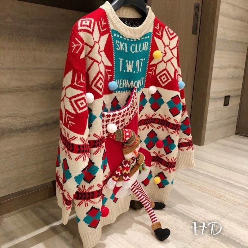 Váy len noel chất len siêu dàyyyyy
