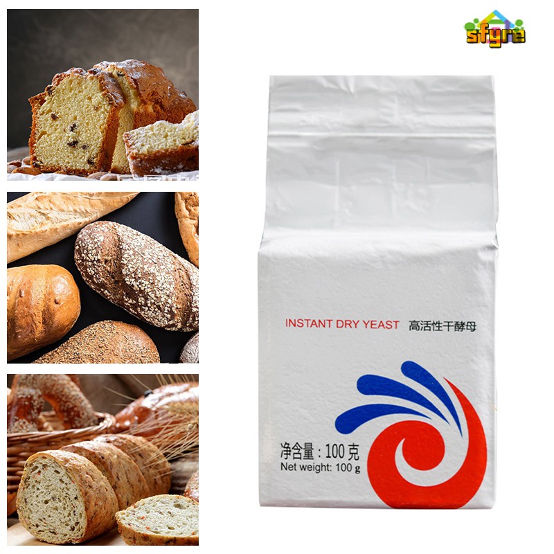 Sfyre Bread Yeast High Active Dry Yeast Kitchen Baking Supplies for Steamed Bread Bun 100g