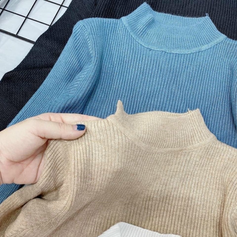 Áo len cổ 3 phân thu đông áo dài tay giữ nhiệt cao cổ chất đẹp đanh mịn Hàn Quốc Shop Gió AL01