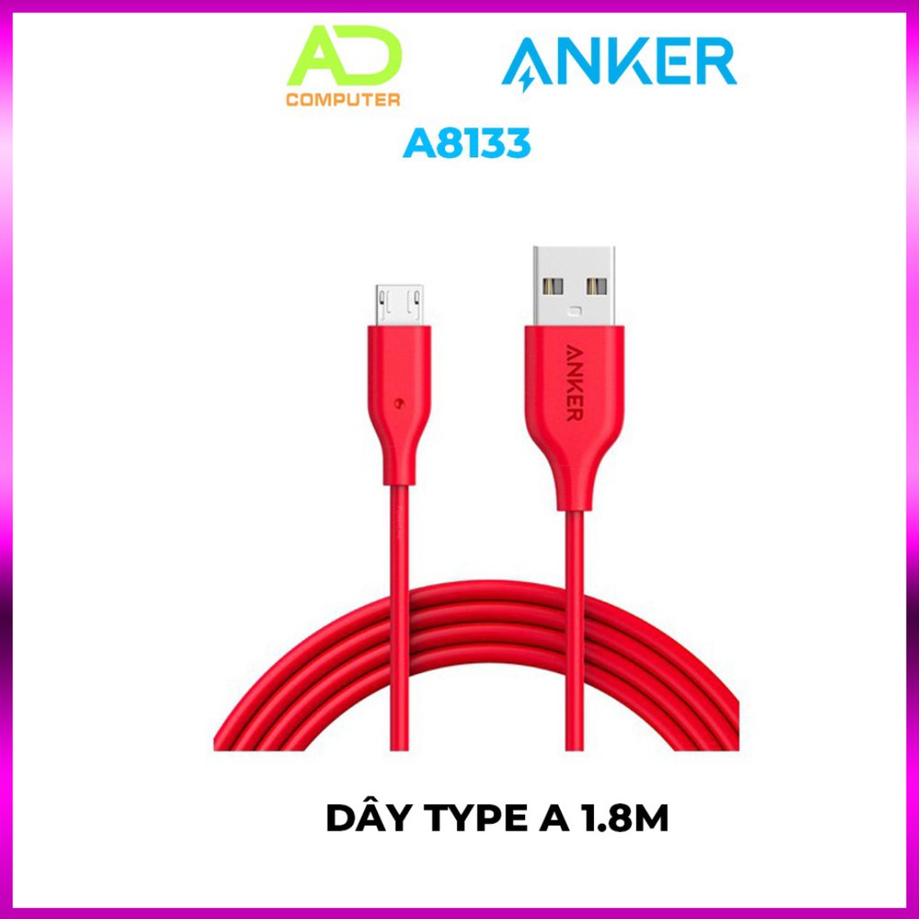 Cáp sạc ANKER PowerLine Micro USB Dài 0.9m Hàng chính hãng - A8132