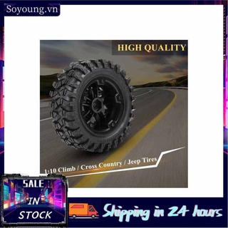 RC JEEP Set 2 Bánh Xe Cao Su Cho Mô Hình Xe Đồ Chơi Hg P402 / P601 Tỉ Lệ 1: 10