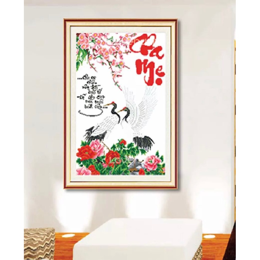 [Tổng hợp] Tranh thêu chữ thập Cha Mẹ- tranh chưa thêu