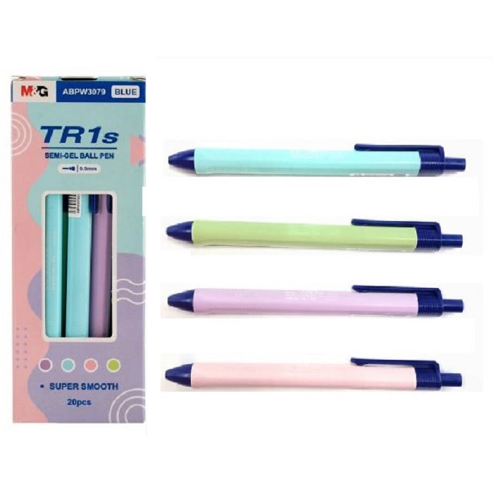 Bút bi mực dầu ngòi 0.5mm M&amp;G - ABPW3078/ ABPW3079 mực xanh,đen,đỏ (1cây)