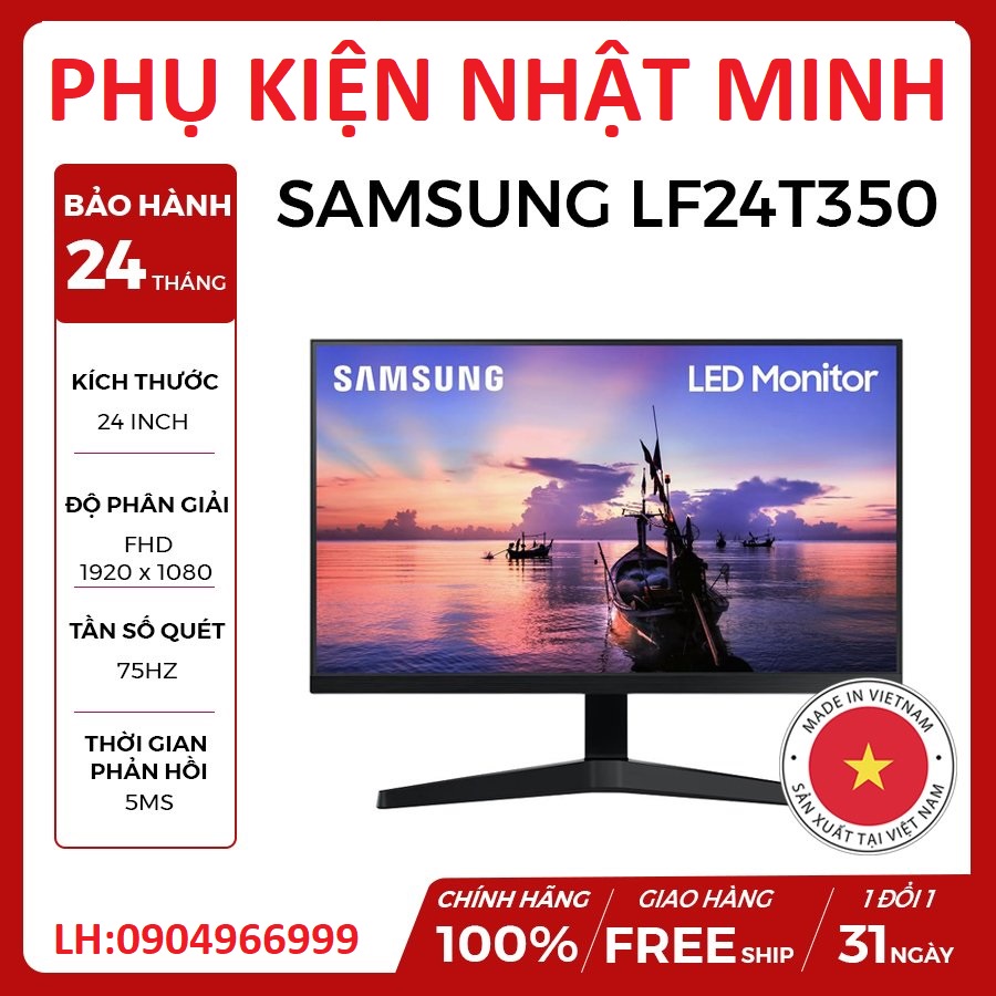 Màn hình Samsung LF24T350FHEXXV 24″ IPS 75Hz Full viền FULL HD chuyên game giá rẻ bảo hành 24 tháng