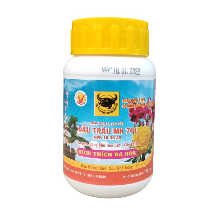Phân bón lá ĐẦU TRÂU 701 kích thích ra hoa lọ 100g