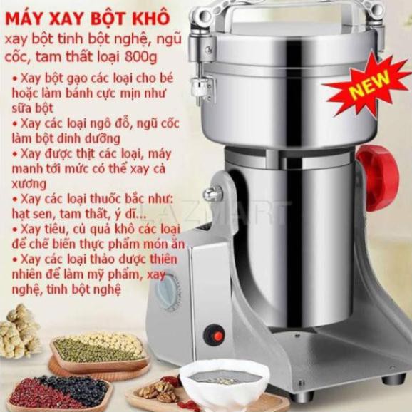 [BẢO HÀNH 5 NĂM] Máy Xay Bột Khô, nghiền ngũ cốc, thuốc bắc siêu mịn cao cấp loại 800gr sake - công suất 3000w 220v