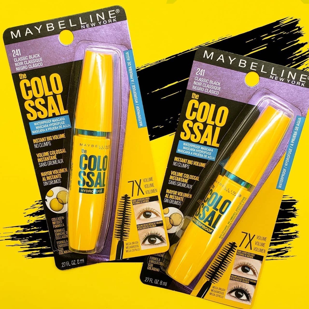 Mascara Làm Dày Và Dài Mi Maybelline The Colossal Volum Express Waterproof 7x 8ml #241 Classic Black