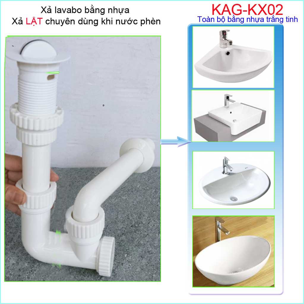 Xả chậu lavabo nhựa Roca KAG-KX02, Xả lavabo cho nước nhiễm phèn chất liệu nhựa 100%