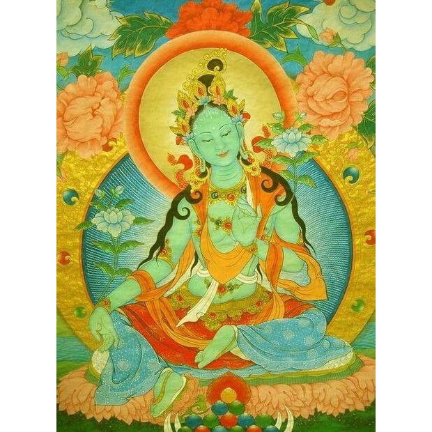 Dây Đeo Lục Độ Phật Mẫu (Tara Xanh) - thỉnh tại tu viện Gandan (Tây Tạng) - NHUNG THỎ