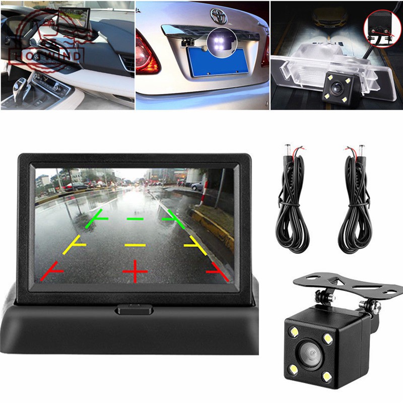 Camera lùi xe góc rộng 170 ° + 4.3 " LCD có dây kết nối với tầm nhìn ban đêm tốt | BigBuy360 - bigbuy360.vn