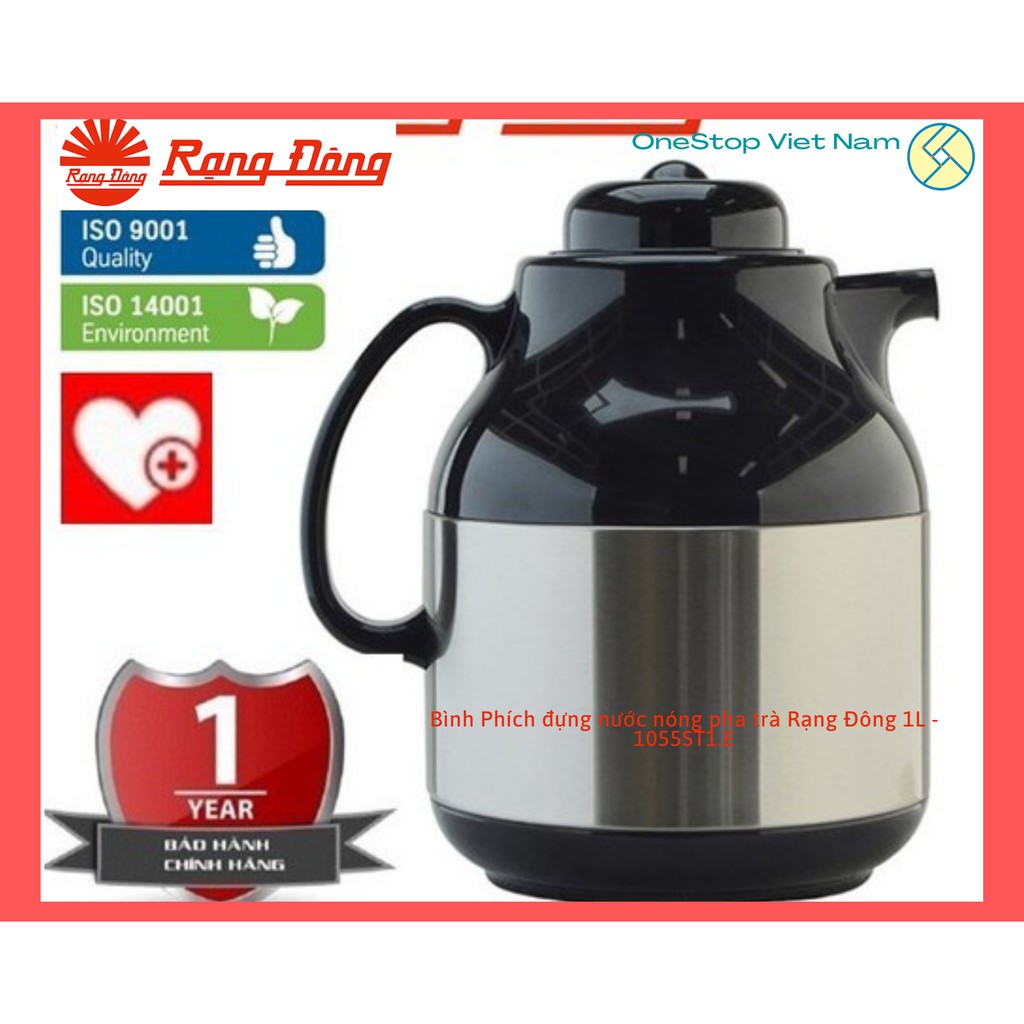 Bình Phích đựng nước nóng pha trà có lõi lọcRạng Đông 1L - 1055ST1.E