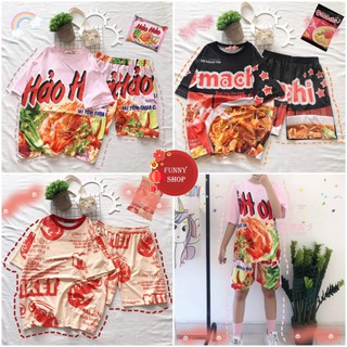 Set áo và quần Mì tôm ăn liền unisex