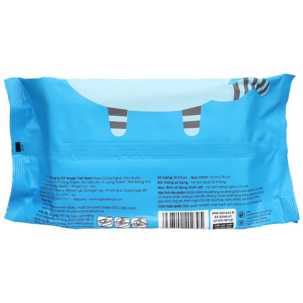 Khăn ướt Agi, Khăn ướt 80 tờ mềm mịn không mùi an toàn cho bé yêu (hộp 80 tờ)