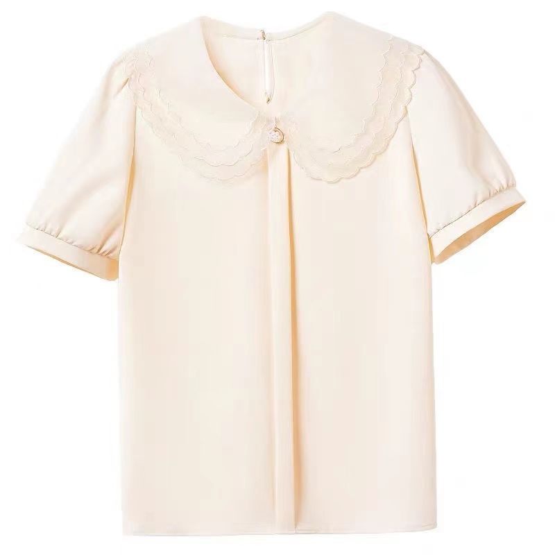 Áo Sơ Mi Voan Tay Ngắn Cổ Chữ V Thời Trang Cho Nữ