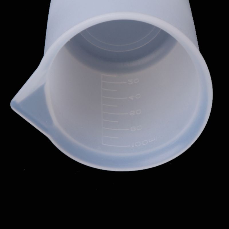 Bộ 5 cái cốc đo silicone đổ epoxy trong suốt có thước đo làm thủ công 100ml không dính DIY