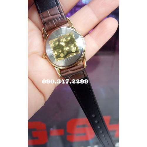 Đồng hồ Casio LTP-V001GL-1BUDF dây da - Mặt đen - viền mạ vàng