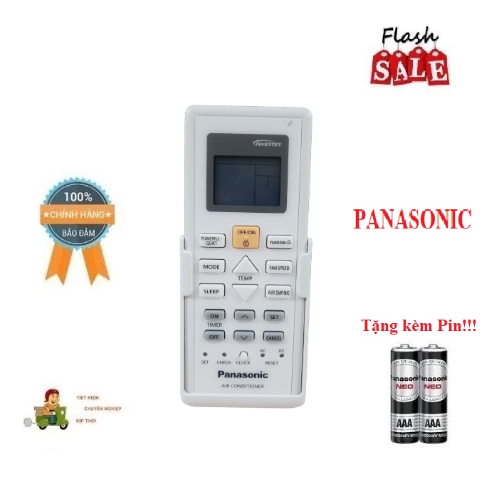 Remote Điều Khiển Máy lạnh Panasonic 2 chiều CS-PU12WKH-8M//PU9WKH-8M//PU18WKH-8M- Hàng zin hãng theo máy