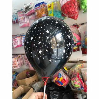 Bong Bóng In Hình, In Sao Trắng, In Sao Vàng Size 10''(25cm) Phù Hợp Cho Các Bữa Tiệc Sang Trọng, Sinh Nhật Bịch 20 Cái