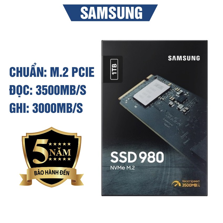 [Mã 267ELSALE1 giảm 5% đơn 3TR] Ổ cứng SSD Samsung 980 1TB NVMe