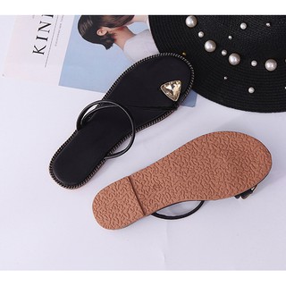 Sandal Nữ Đính Đá Kiểu Dáng Hàn Quốc (Đủ màu: Xanh, Đen, Trắng)
