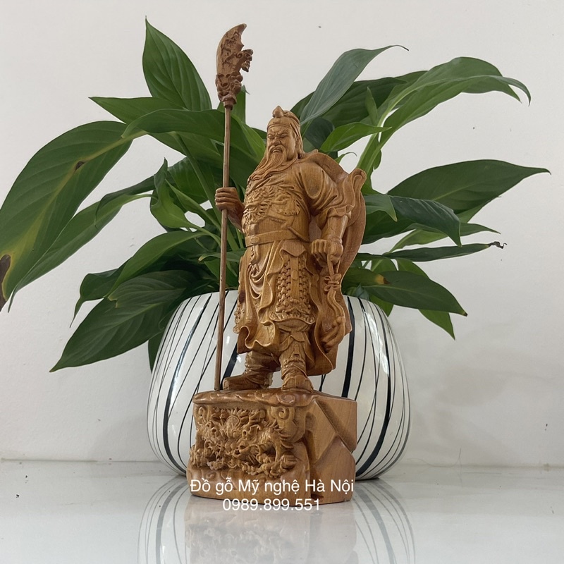 Tượng quan công bằng gỗ thơm cao 20 cm